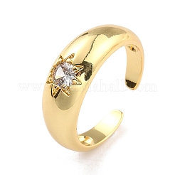 Clear Cubic Zirconia Solitaire Ring&nbsp;RJEW-C018-23G