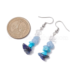 Natural Mixed Stone & Synthetic Turquoise Dangle Earrings&nbsp;EJEW-JE06030