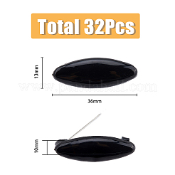 4 Box 4 Colors Plastic Blank Oval Scarf Safety Pins&nbsp;FIND-FH0006-55