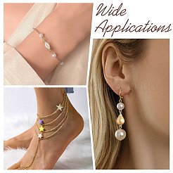 12Pcs 6 Styles Brass Pave Natural White Shell Connector Charms&nbsp;KK-CJ0003-65