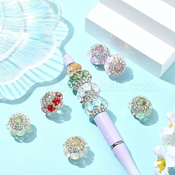 9Pcs 9 Colors Acrylic Rhinestone Rondelle Beads&nbsp;OACR-YW0004-54