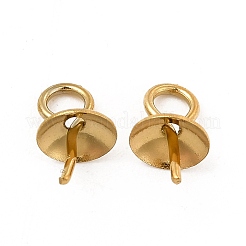 304 Stainless Steel Cup Pearl Peg Bails Pin Pendants&nbsp;STAS-P319-08B-G