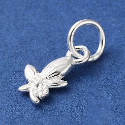 925 Sterling Silver Flower Charms&nbsp;STER-H118-07S