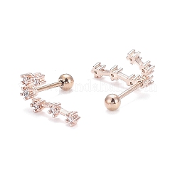 Brass Micro Pave Clear Cubic Zirconia Cartilage Earrings&nbsp;EJEW-F258-01F-RG