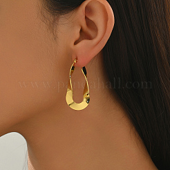 Twisted Oval Stainless Steel Hoop Earrings&nbsp;NI5341