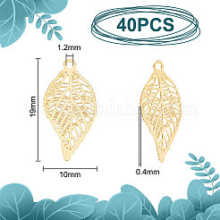 40Pcs Rack Plating 201 Stainless Steel Filigree Pendants&nbsp;STAS-UN0049-89