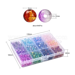 840Pcs 12 Colors Spray Painted Crackle Glass Beads&nbsp;CCG-YW0001-11