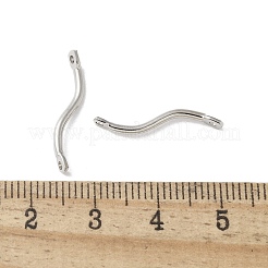 Brass Wavy Bar Connector Charms&nbsp;KK-U057-11P