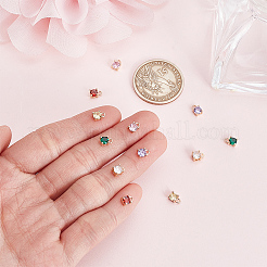12Pcs 6 Colors Brass Micro Pave Cubic Zirconia Charms&nbsp;KK-GA0001-89