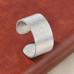 Textured 304 Stainless Steel Cuff Open Rings&nbsp;RJEW-D357-03P