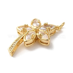 Rack Plating Brass Micro Pave Cubic Zirconia Pendants&nbsp;KK-U022-13A-G