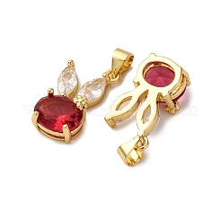 Brass Micro Pave Cubic Zirconia Pendants&nbsp;KK-D390-22G