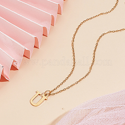 304 Stainless Steel Letter Pendant Necklaces&nbsp;NJEW-LP0001-53U-G