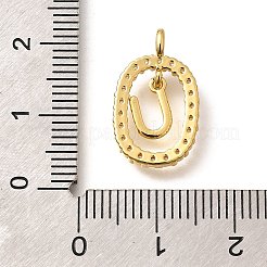 Brass Micro Pave Cubic Zirconia Pendants&nbsp;ZIRC-P123-01G-U01