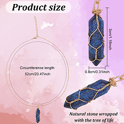 12Pcs 12 Style Natural & Synthetic Mixed Gemstone Bullet Pendant Necklaces Set&nbsp;NJEW-AN0001-02