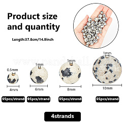 4 Strands 4 Styles Natural Dalmatian Jasper Stone Bead Strands&nbsp;G-GO0001-45