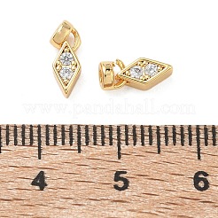 Brass Micro Pave Clear Cubic Zirconia Charms&nbsp;KK-C172-24G