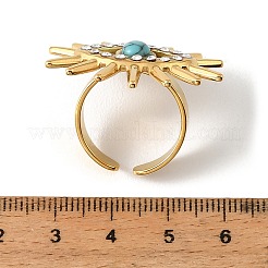 304 Stainless Steel Rhinestone Cuff Open Rings&nbsp;RJEW-H269-04G