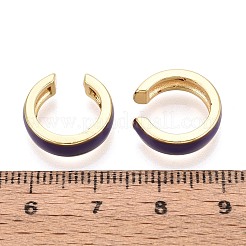 C-Shaped Brass Enamel Cuff Earrings&nbsp;EJEW-T049-07G