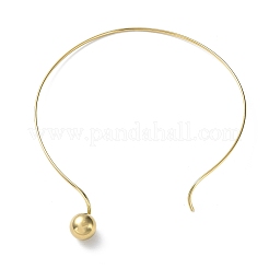 304 Stainless Steel Round Ball Pendant Choker Necklaces&nbsp;LS-NJEW-D058-01G