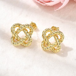 Brass knot Stud Earrings&nbsp;EJEW-H171-06G