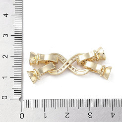 Rack Plating Brass with Clear Cubic Zirconia Fold Over Clasps&nbsp;KK-G489-02G
