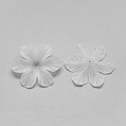 6-Petal Transparent Acrylic Bead Caps&nbsp;X-FACR-S016-SB518