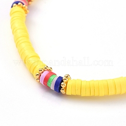 Handmade Polymer Clay Heishi Bead Stretch Bracelets&nbsp;BJEW-JB05077-02