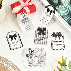 Paper Rectangle with Bowknot Tag&nbsp;DIY-WH20055-033C