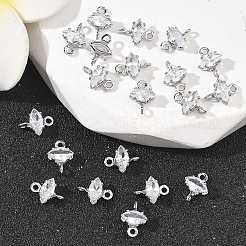 SHEGRACE Brass Pave Cubic Zirconia Horse Eye Connector Charms&nbsp;XGRQ2O435-436A-P