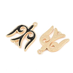 Brass Enamel Connector Charms&nbsp;KK-CBA6818-01G-02
