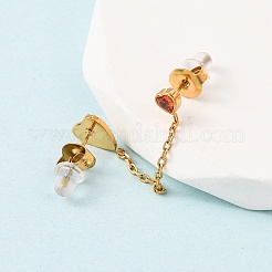 304 Stainless Steel Heart Stud Earring & Hoop Earring Sets&nbsp;EJEW-K268-93G-01-3