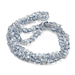 Pearl Luster Plated Electroplate Transparent Glass Beads Strands&nbsp;EGLA-G037-11A-PL01