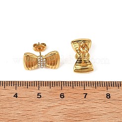 304 Stainless Steel Micro Pave Clear Cubic Zirconia Stud Earrings&nbsp;EJEW-I318-01G-02