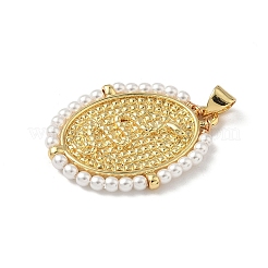 Brass with ABS Imitation Pearl Pendants&nbsp;KK-Z115-05G-02