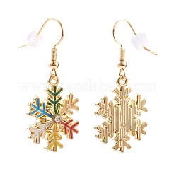Alloy Enamel Snowflake Dangle Earrings for Christmas&nbsp;X-EJEW-JE04461