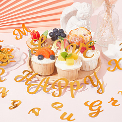 2 Sets Birthday Theme Mirror Effect Acrylic Birthday Cupcake Insert Card Decoration&nbsp;AJEW-SP0001-77A
