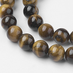 Natural Yellow Tiger Eye Bead Strands&nbsp;G-G735-65-8mm-AB+