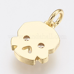 Brass Micro Pave Cubic Zirconia Charms&nbsp;ZIRC-F083-012G-RS