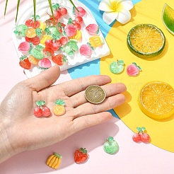 60Pcs 6 Styles Fruit Transparent & Opaque Resin Decoden Cabochons&nbsp;CRES-YW0002-68