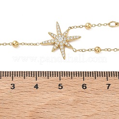 304 Stainless Steel Micro Pave Clear Star Pendant Long Tassel Y Necklaces for Women&nbsp;NJEW-C119-02G