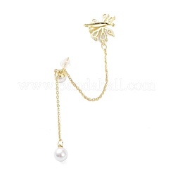 Flower Cubic Zirconia Asymmetrical Earrings&nbsp;EJEW-K088-05G