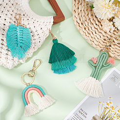4Pcs 4 Style Weaving Tassel Cotton Pendant Decorations&nbsp;KEYC-WR0001-47A