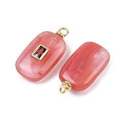 Cherry Quartz Glass Pendants&nbsp;KK-B157-43G-03
