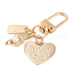 Cute ABS Plastic Imitation Pearl Pendant Decoration&nbsp;HJEW-L028-02G-02