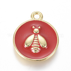 Golden Plated Brass Enamel Pendants&nbsp;KK-F807-03-G