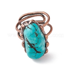 Synthetic Turquoise Irregular Nugget Open Cuff Ring&nbsp;RJEW-I082-05R