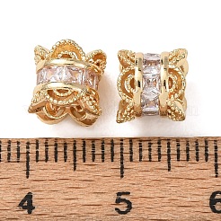 Brass Pave Clear Cubic Zirconia Beads&nbsp;KK-L272-06G