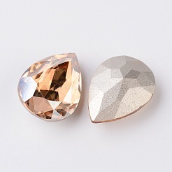 Faceted Teardrop K9 Glass Rhinestone Cabochons&nbsp;X-RGLA-I001-6x4mm-M