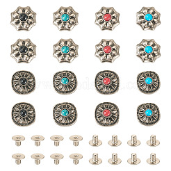 32Pcs Antique Silver Alloy Decorative Rivets&nbsp;FIND-SW0001-34